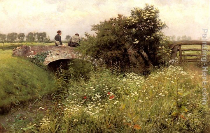 Emile Claus A Meeting on the Bridge